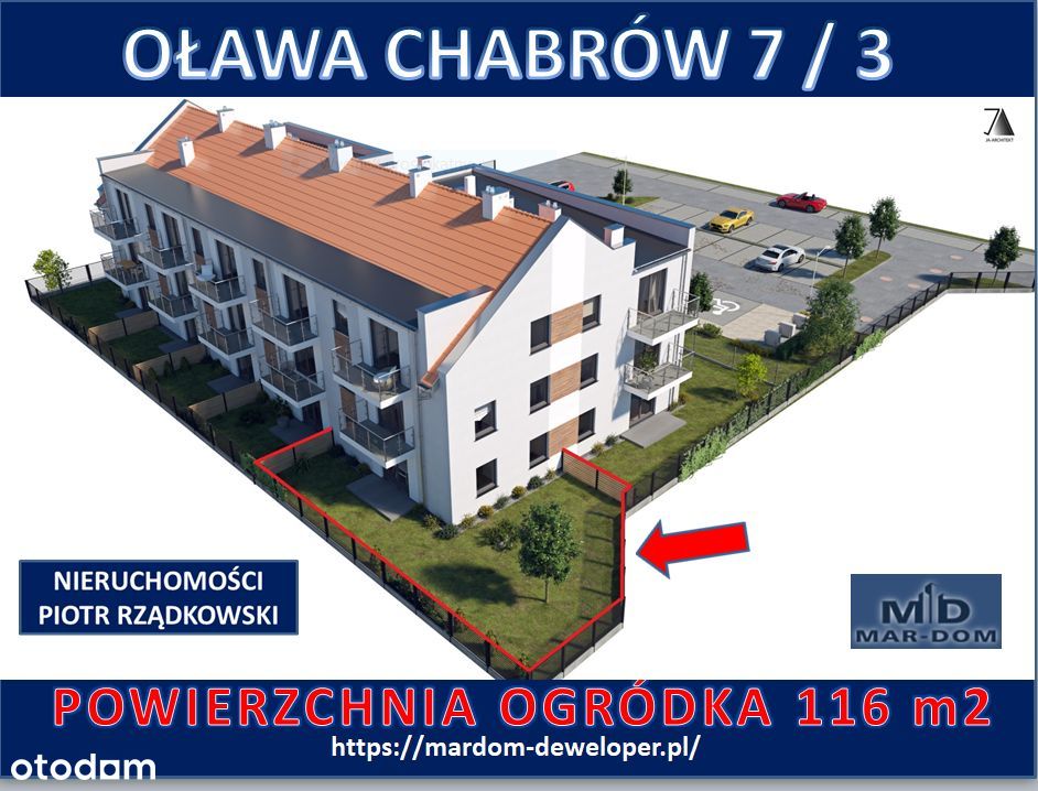 Oława mieszkanie z ogródkiem-parter-50,45m2CHABRÓW