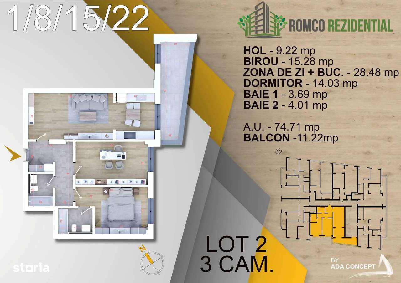 3 camere, Titan-Pallady-Parc Teilor | direct dezvoltator | comision 0 - Imagine principală: 4/7