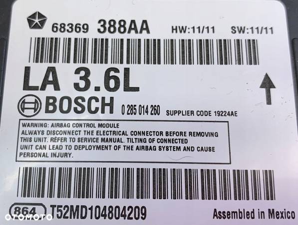 U2 DODGE CHALLENGER 15- MODUŁ STEROWNIK SENSOR PODUSZEK AIRBAG 68369388AA - 3