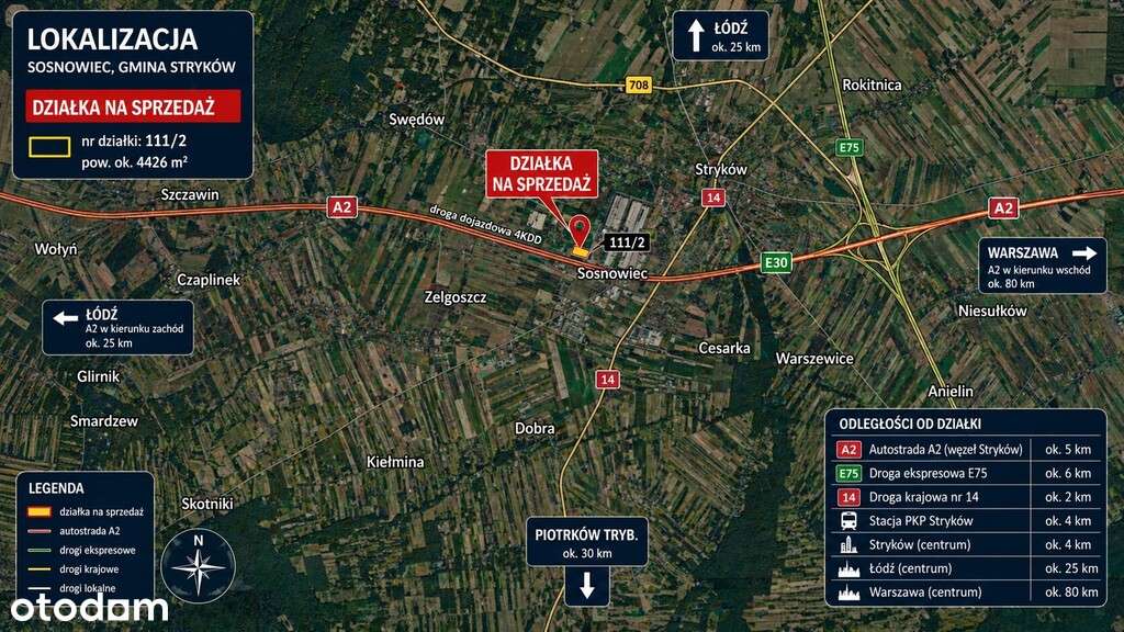 DZIAŁKA INWESTYCYJNA 4426 m² | STRYKÓW (SOSNOWIEC) - Widok 3