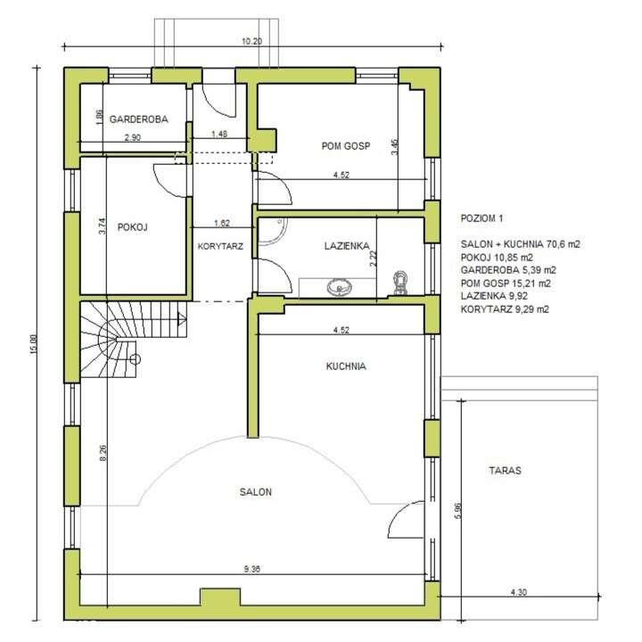 Dom jednorodzinny, Poznań, Podolany-15