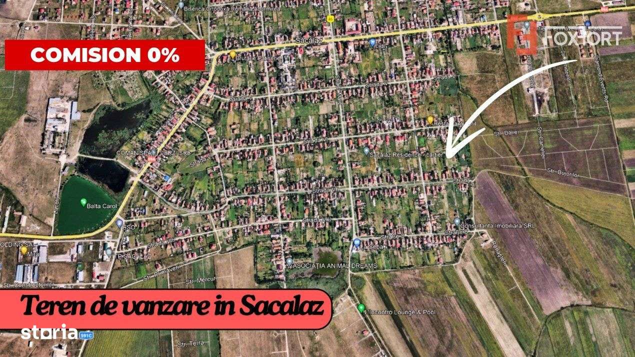 COMISION 0% Teren de vanzare, Sacalaz - Autorizatie de construire vala - Imagine principală: 1/3