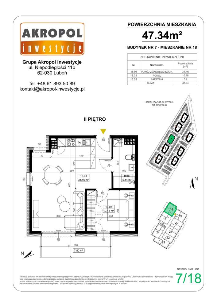 Środa ul. Strzelecka | mieszkanie 2-pok. | 7_M18 - Pełny obrazek: 2/4
