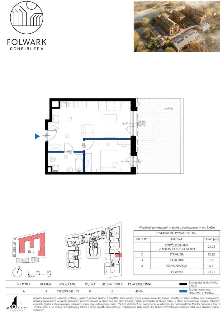 Folwark Scheiblera | mieszkanie 2-pok. - Pełny obrazek: 2/7
