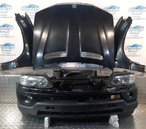 FRENTE COMPLETA BMW X5 E53 LCI CAPOT PARACHOQUES SENSORES GUARDA-LAMAS OTICAS XENON RADIADOR VENTILADOR FRENTE FIBRA REFORÇO - 1