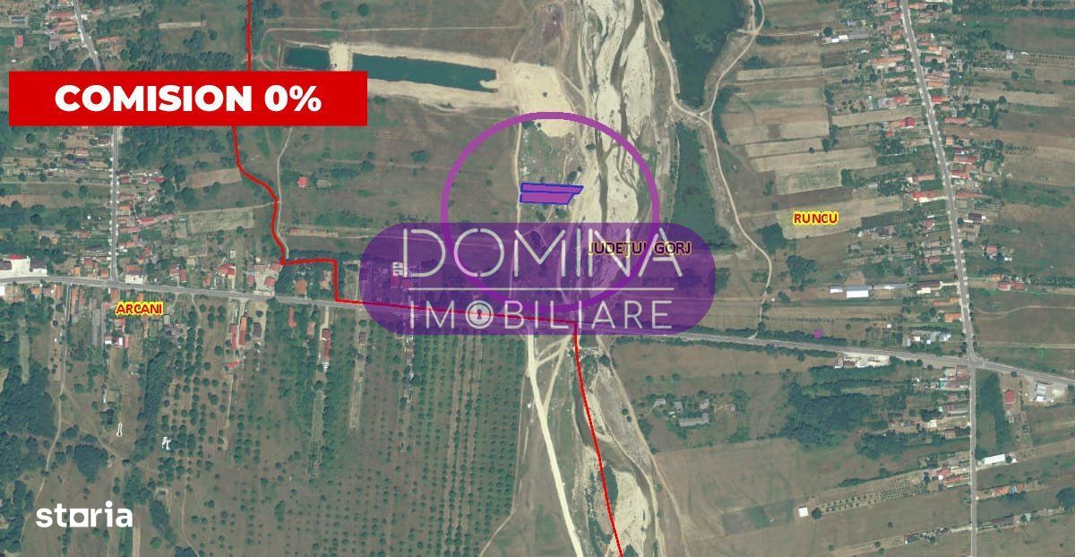 Vanzare teren situat in comuna Runcu, in apropiere de DN 67 D