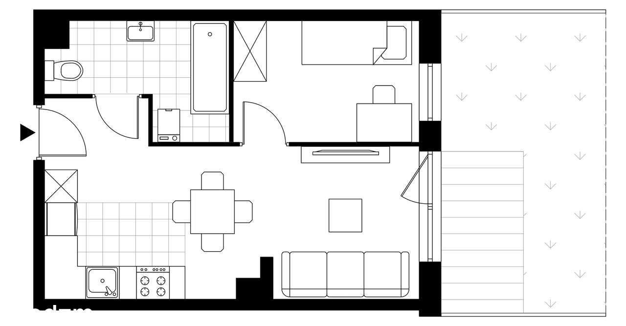 2-pokojowe mieszkanie 32m2 + ogródek Bez Prowizji - Pełny obrazek: 3/8