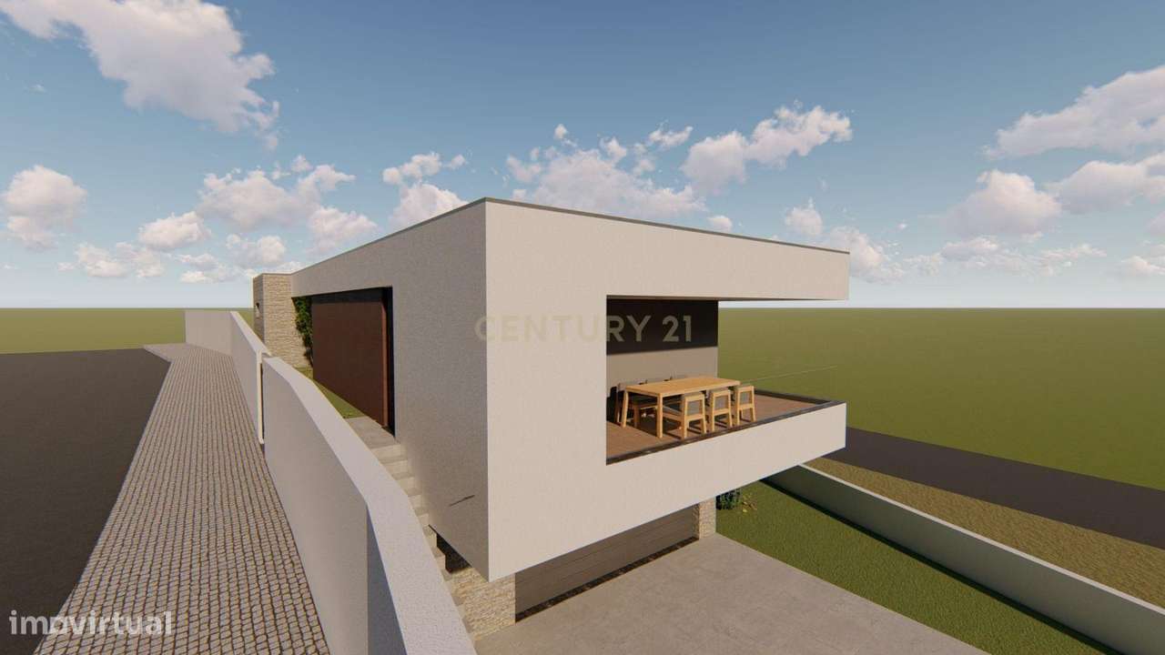 Terreno de 800 m² com Projeto Aprovado | Moradia T3 Contemporânea | Sã-25