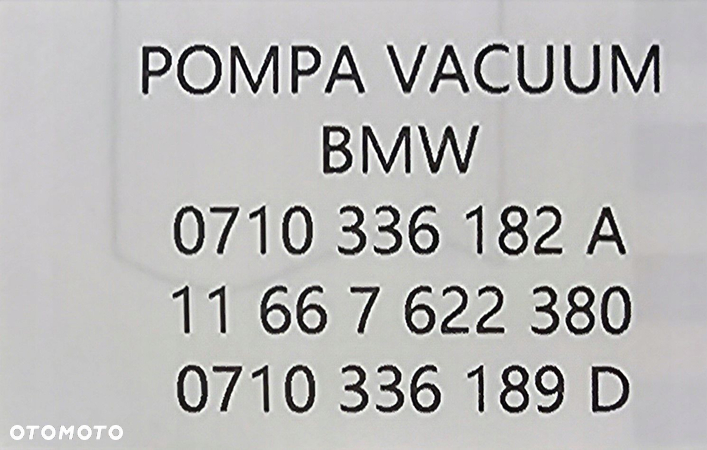 NOWA ORYGINALNA POMPA PODCIŚNIENIA VACUM BMW - 7622380 - 6