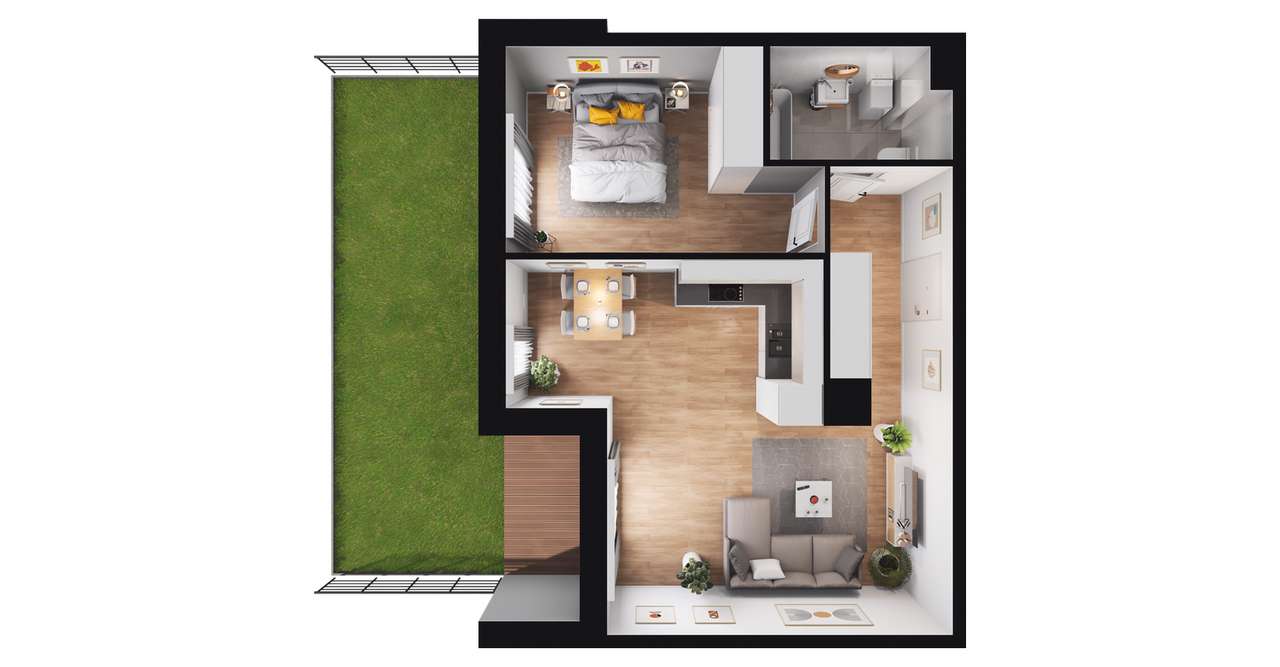 2-pokojowe mieszkanie 50m2 Bezpośrednio - Pełny obrazek: 2/6