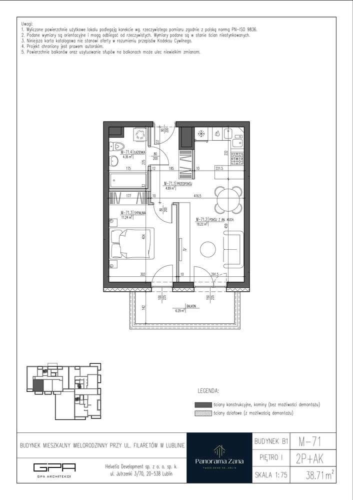 Panorama Zana  | mieszkanie 2-pok. | M71 - Pełny obrazek: 3/8