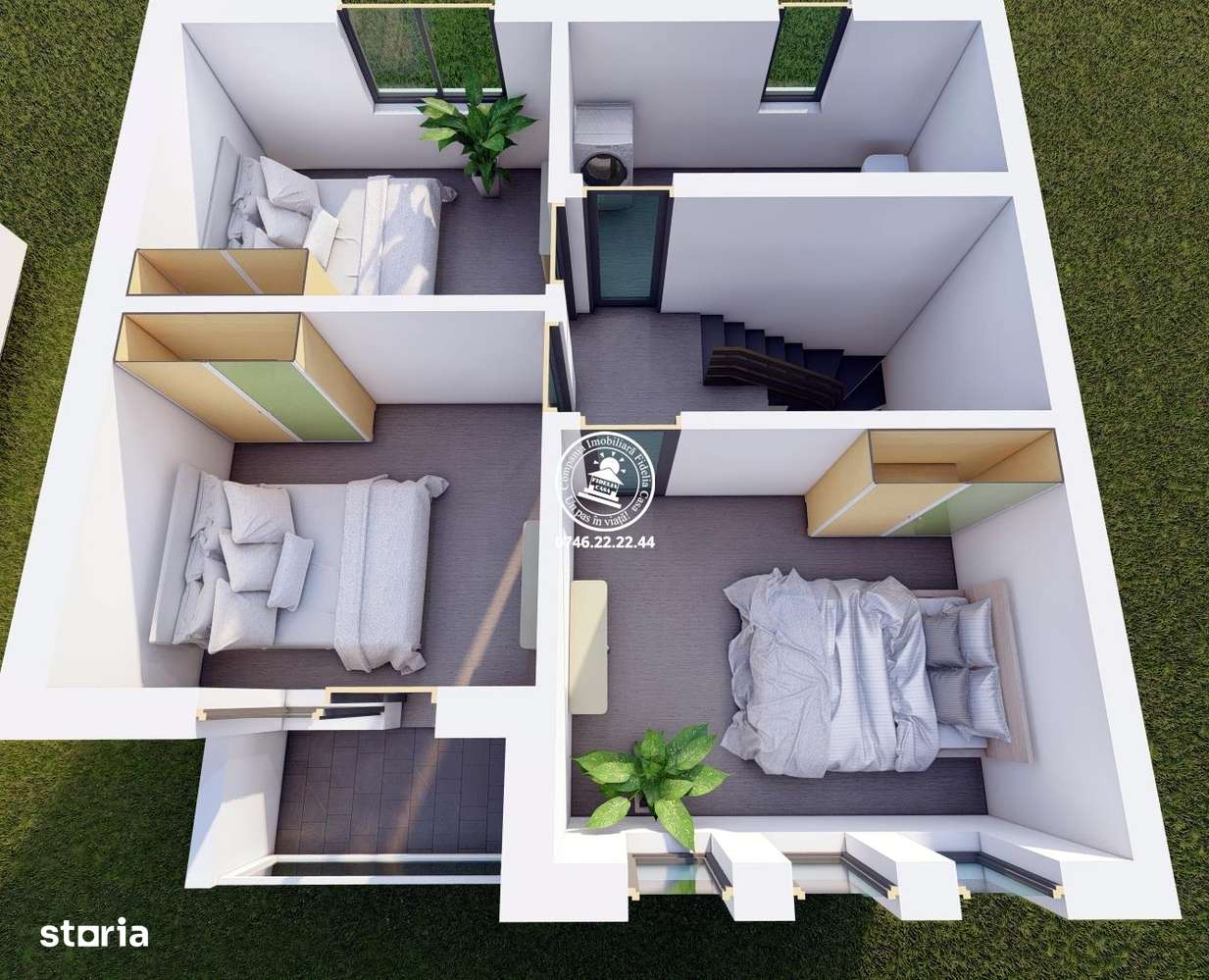 Case insiruite , 4 camere , P+1E - central in Valea Lupului-11