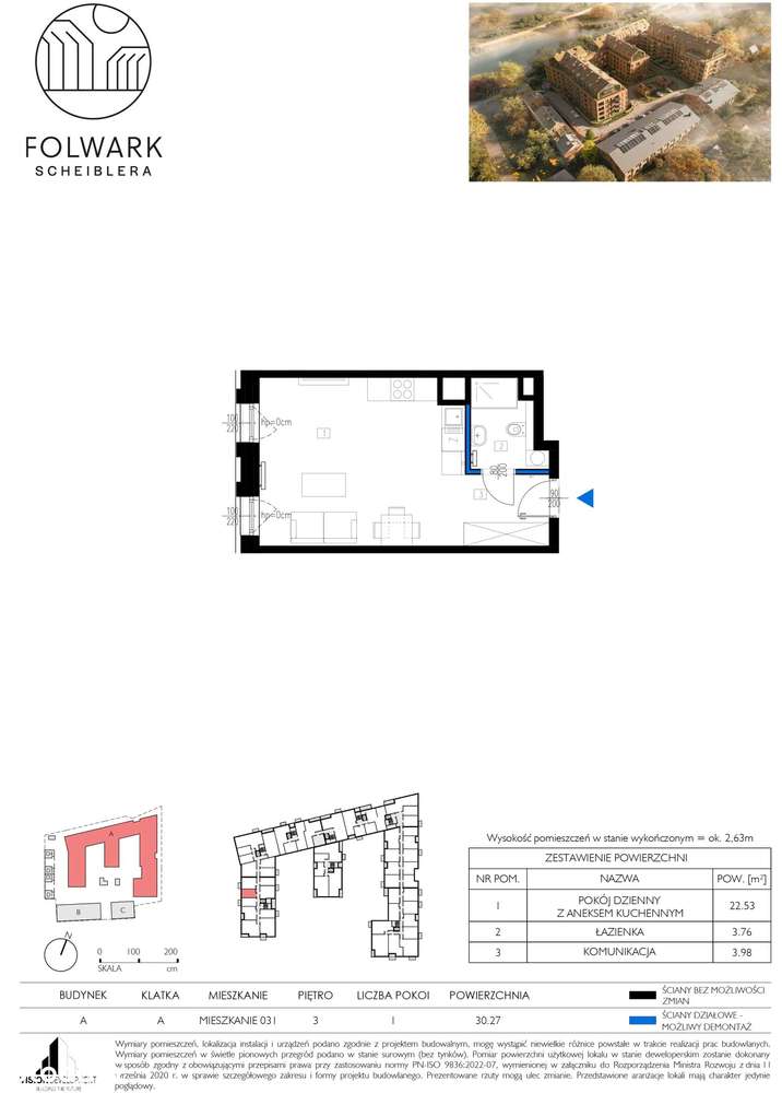 Folwark Scheiblera | mieszkanie 1-pok. - Pełny obrazek: 2/7