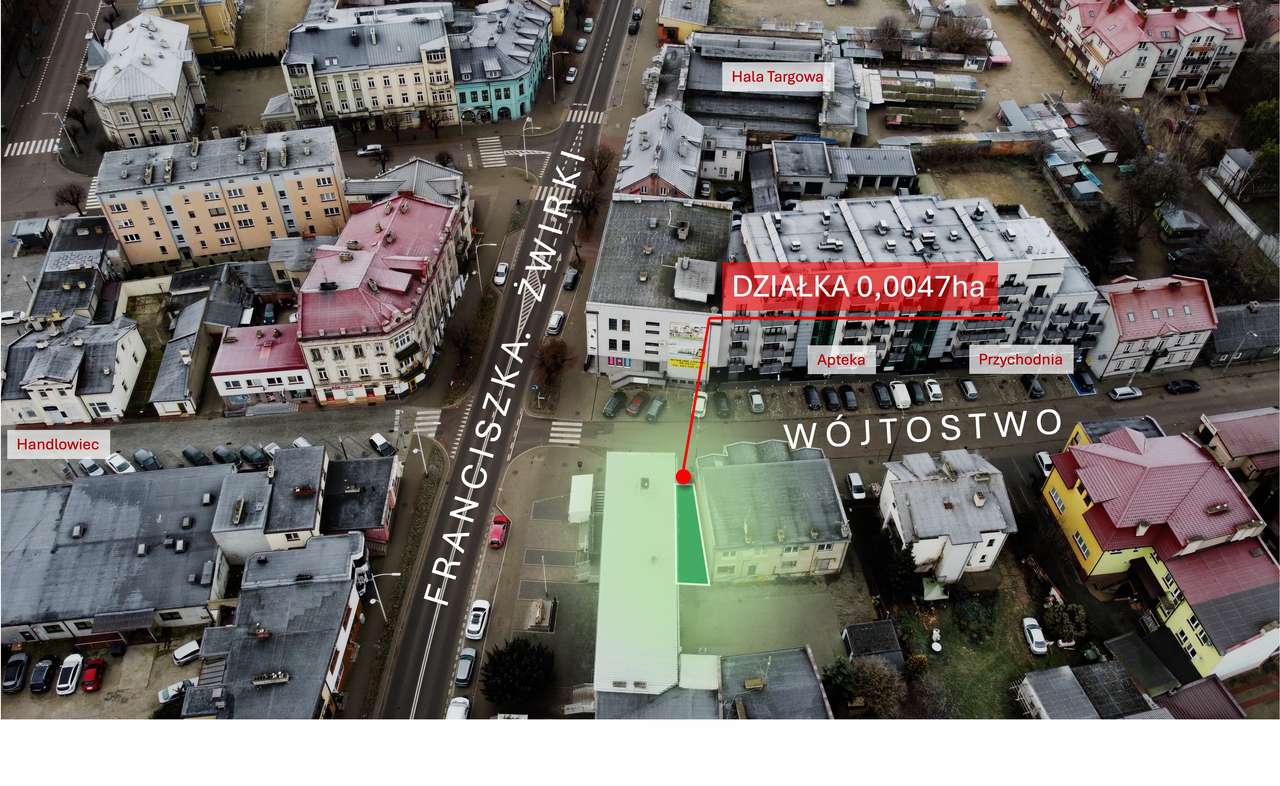 Działka inwestycyjna 47 m² w centrum Mławy, MPZP, media - Pełny obrazek: 1/3