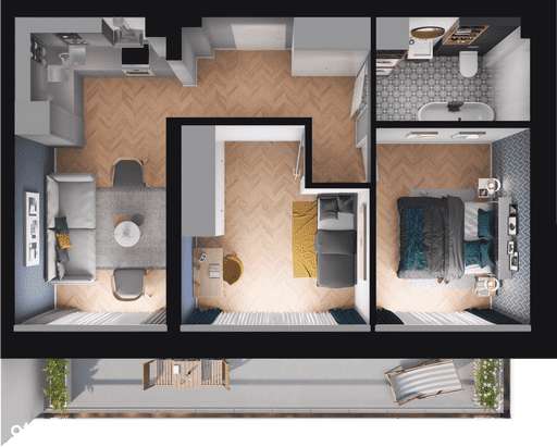 Stary Browar | mieszkanie 3-pok. | 2M16 - Pełny obrazek: 3/9