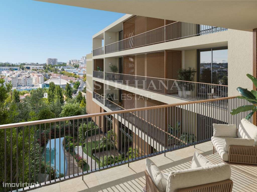 Apartamento T3 com varanda em novo empreendimento em Carnaxide - Grande imagem: 2/78