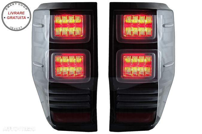 Stopuri LED Ford Ranger (2012-2018) Geam Fumuriu cu Semnal Dinamic- livrare gratuita - 6