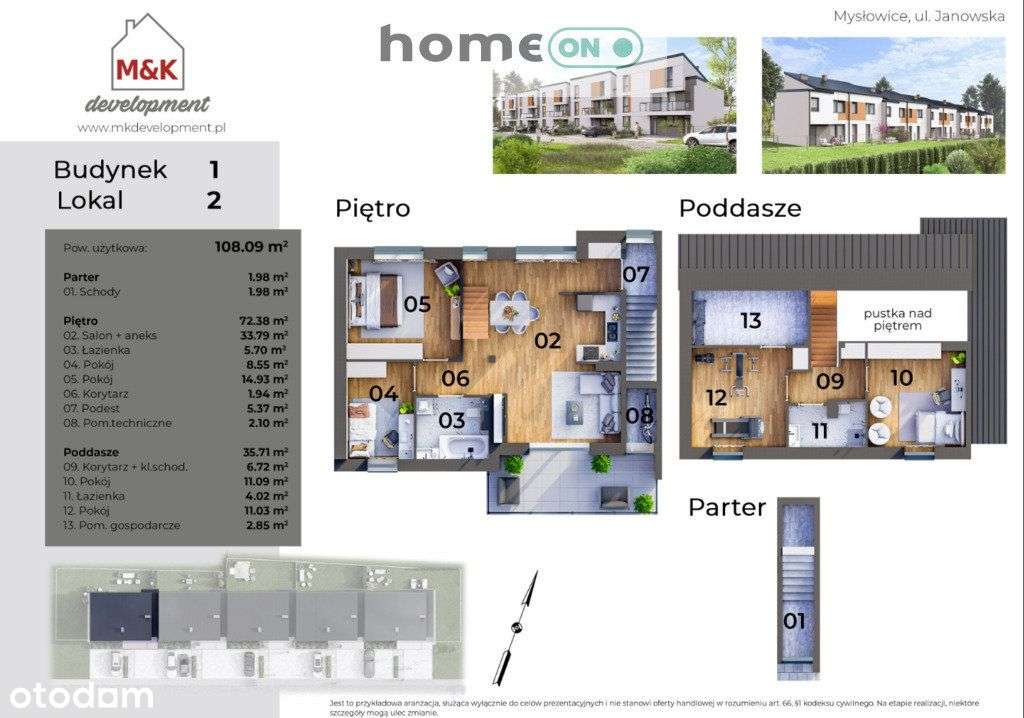 Rodzinny, dwupoziomowy apartament z tarasem ! - Pełny obrazek: 2/7