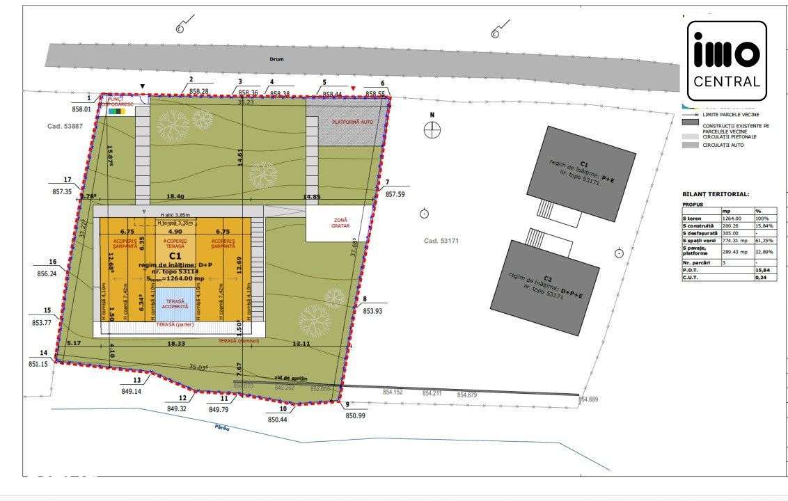 Teren cu fundatie si proiect autorizat pentru cabana lemn -Balcesti, C - Imagine principală: 5/10