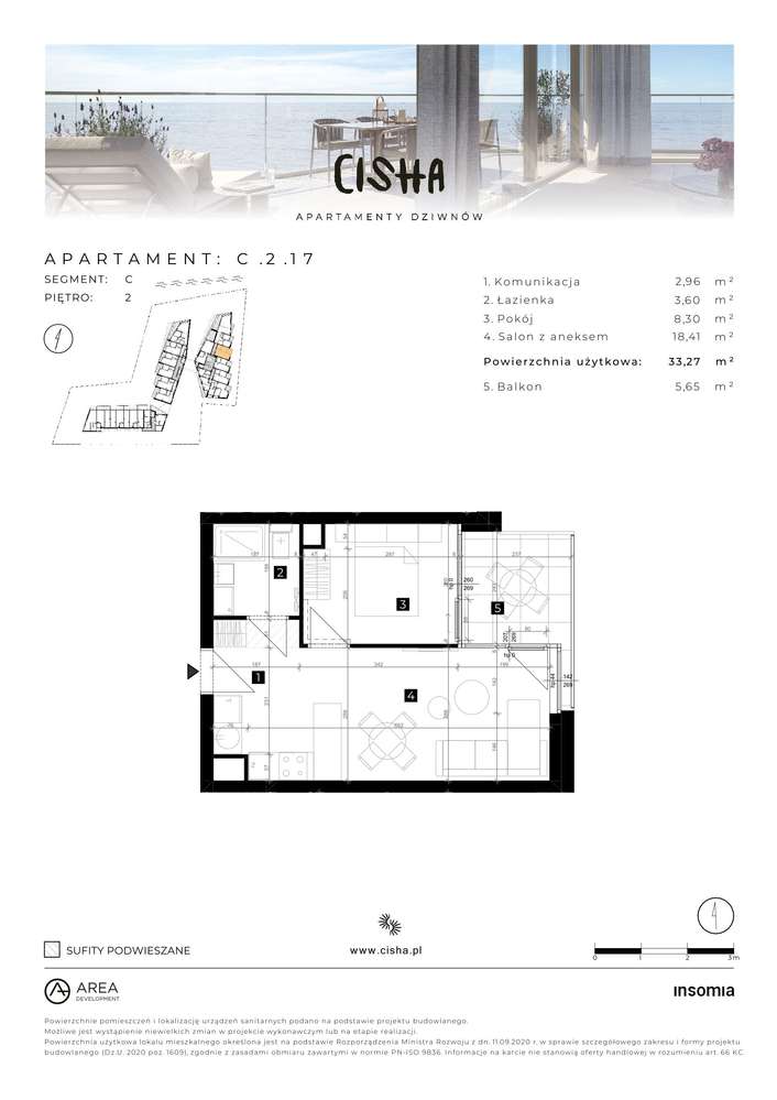 Cisha Dziwnów | mieszkanie 2-pok. | C.2.17 - Pełny obrazek: 2/7