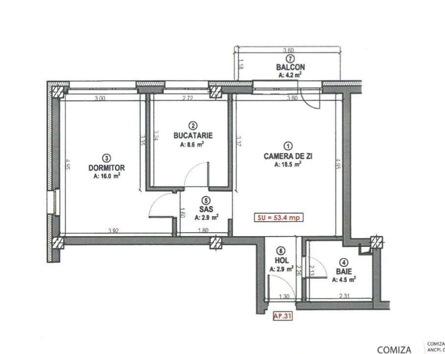 Apartament de 53 mp utili, zona Terra , etaj intermediar, bloc nou — fotografia 1