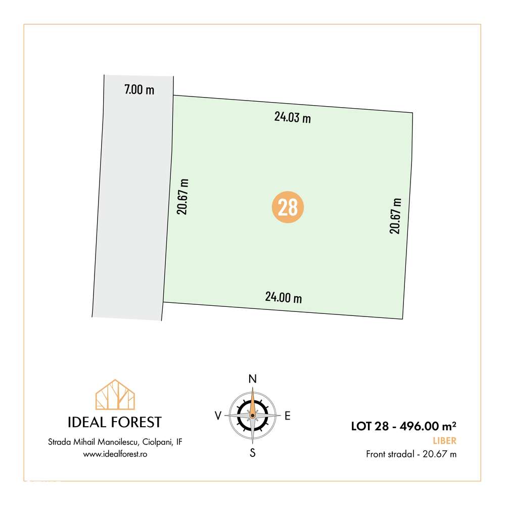 Lot de teren-deschidere la padurea Snagov 496mp - Imagine principală: 5/8