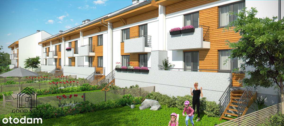 Nowe!! Bezczynszowe mieszkanie z ogrodem i garażem-1