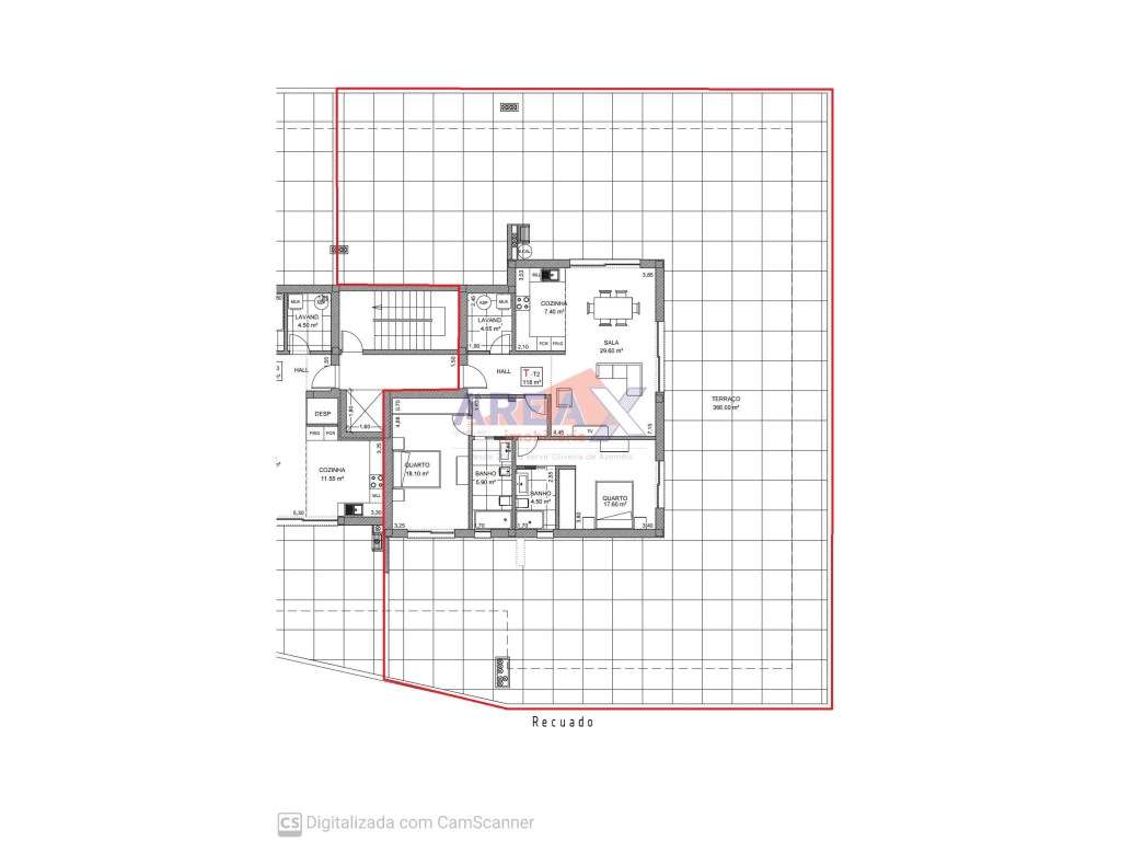 FRAÇÃO T - T2 recuado - 3º andar (último) -TERRAÇO com 366m2 - luga... - Grande imagem: 3/21