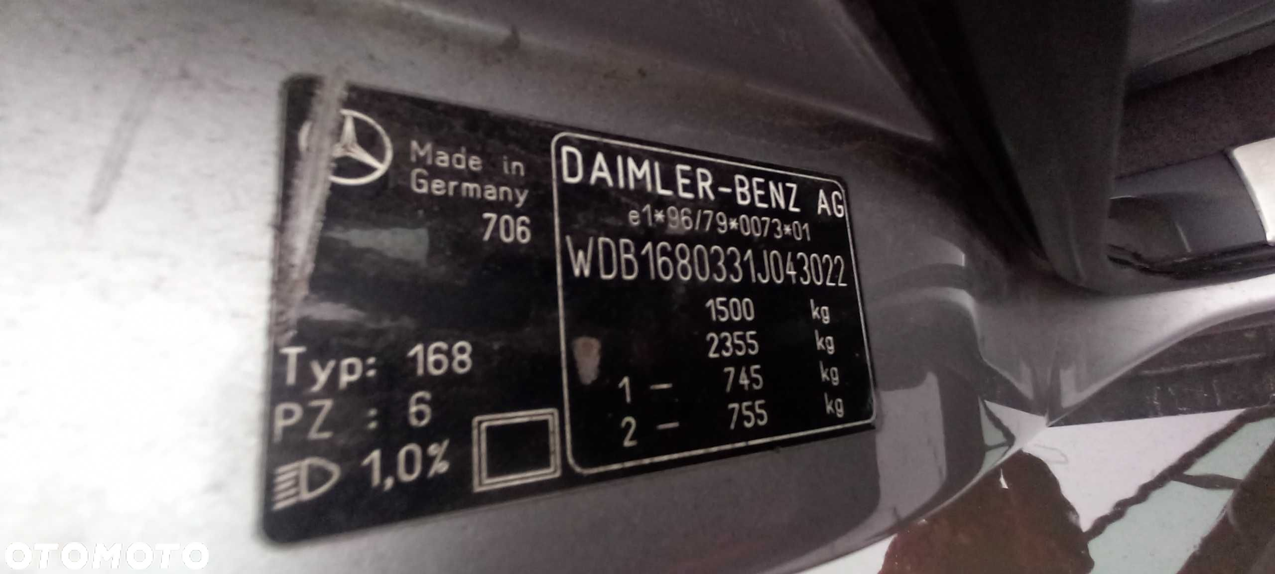 2001 Mercedes W168 1.6 102KM 166.960 kolor 760U Silnik skrzynia części - 8