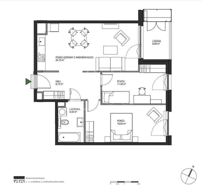 3-pokojowe mieszkanie z widokiem na morze. - Pełny obrazek: 4/16