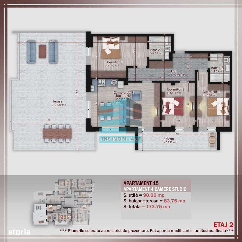 4 Camere 173 Mp Terasa Imobil Stil Boutique,Pallady-Metrou Teclu