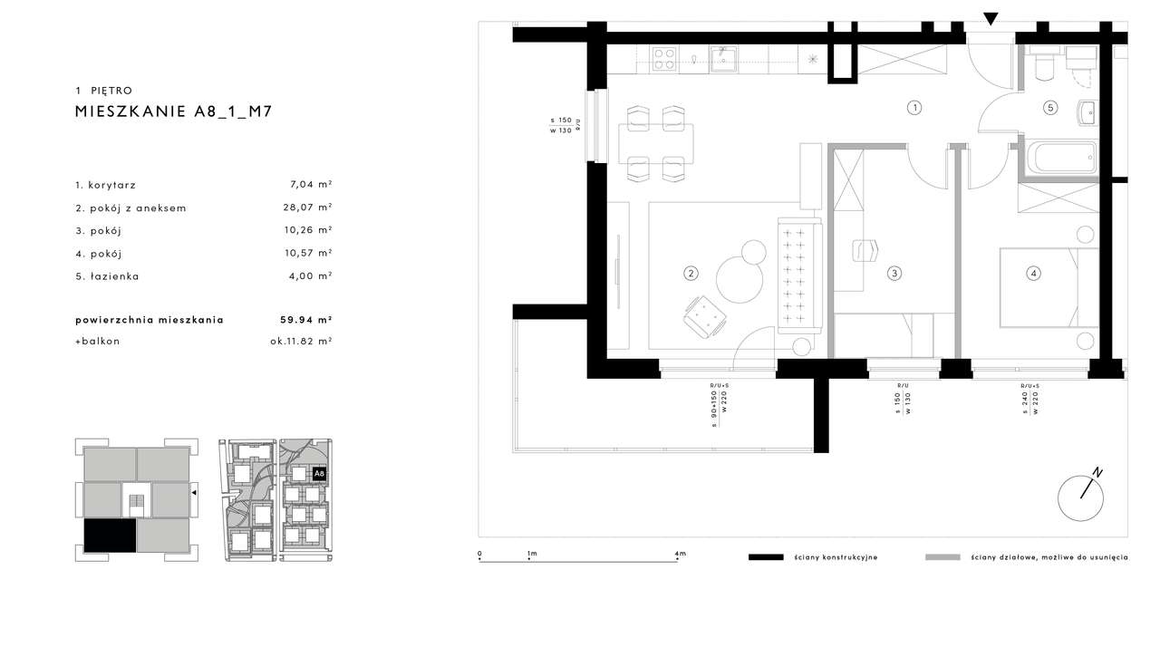 A8_1_M7, 3 pokoje, kup i odbierz klucze! - Pełny obrazek: 4/9