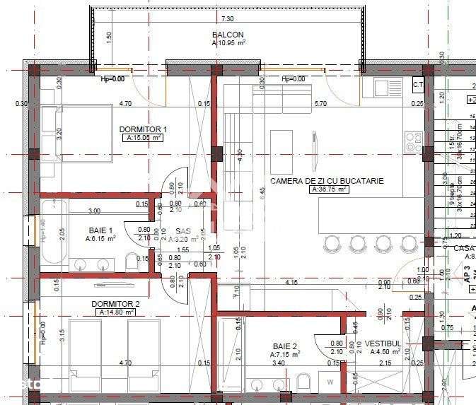 Apartament 3 camere , 87,6 mp utili , Etaj 1 , Finisaje Premium - Imagine principală: 4/8