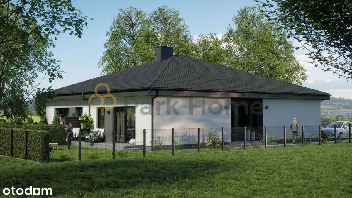 Parterowy dom w zabudowie bliźniaczej.