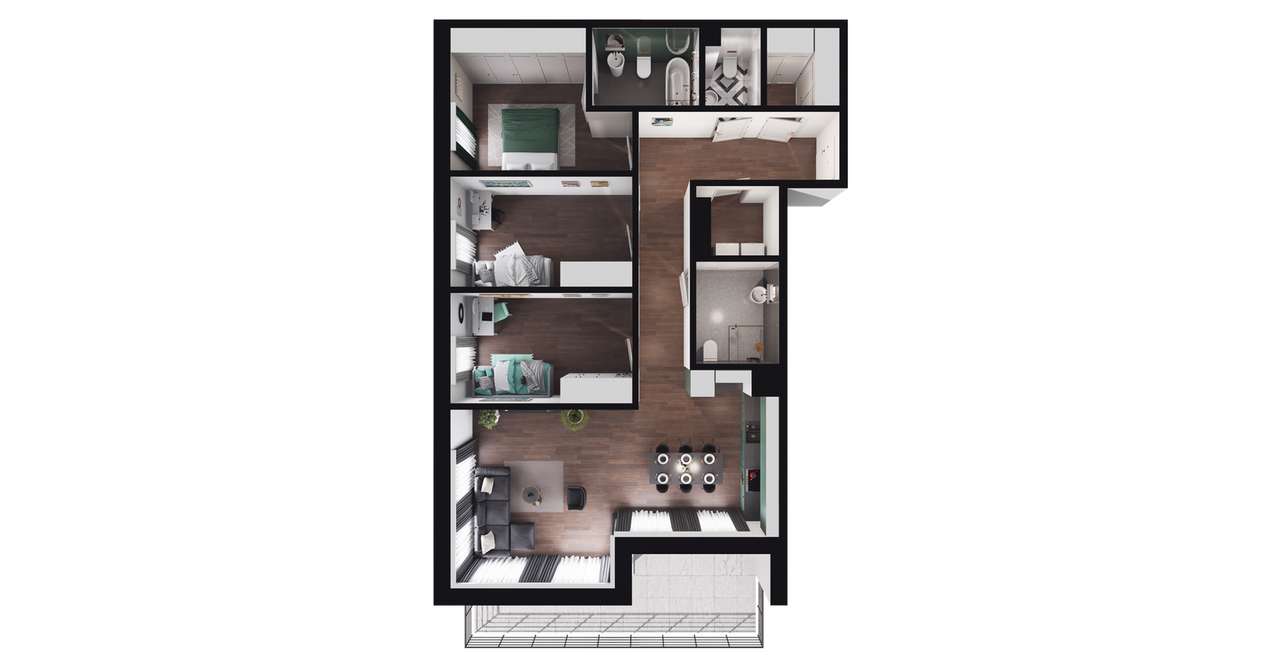 4-pokojowe mieszkanie 93m2 + balkon Bezpośrednio - Pełny obrazek: 2/8