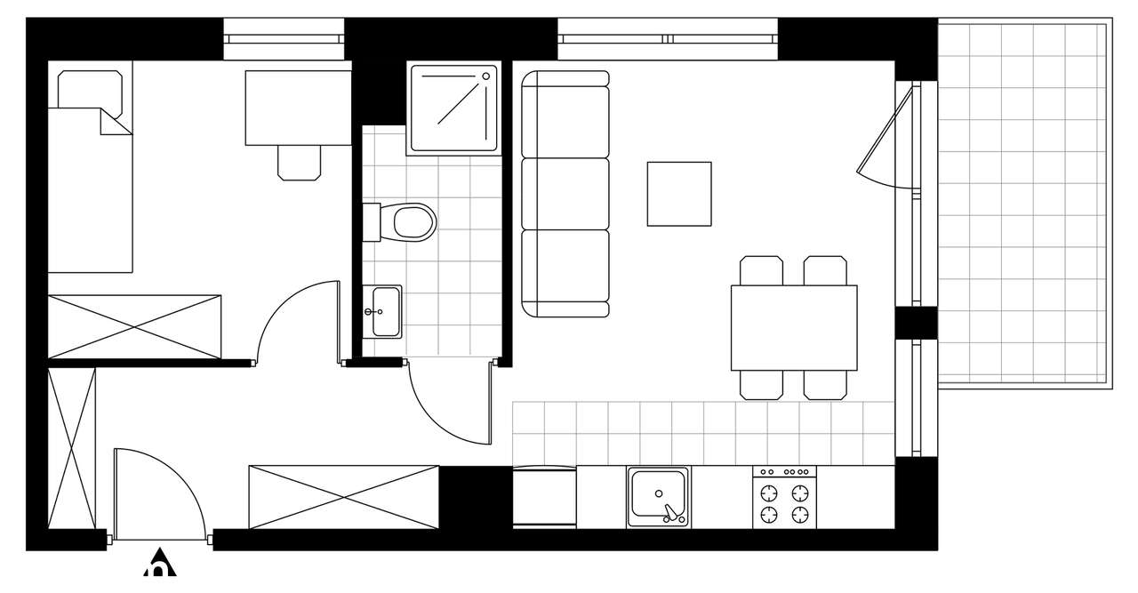 2-pokojowe mieszkanie 34m2 + balkon Bez Prowizji - Pełny obrazek: 3/8