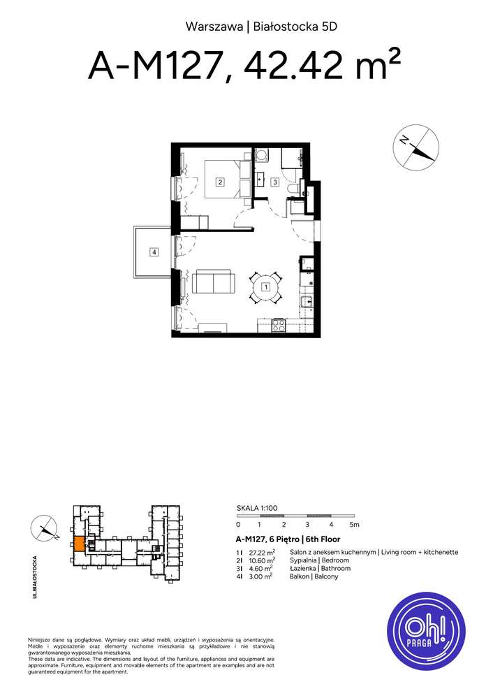 2-pokojowe mieszkanie 42m2 + balkon Bezpośrednio - Pełny obrazek: 2/9
