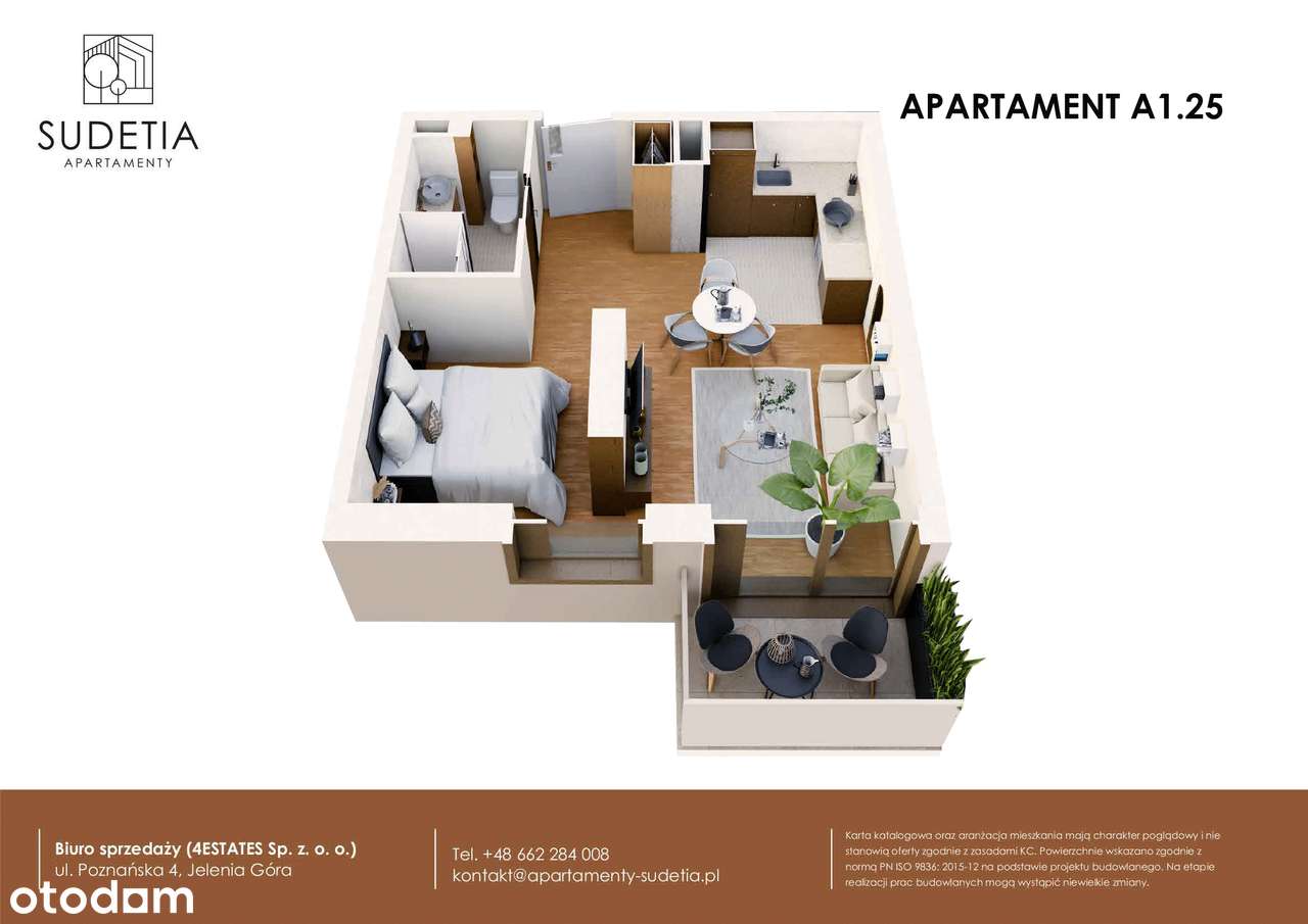 Apartamenty Sudetia | mieszkanie 1-pok. | A1.25 - Pełny obrazek: 3/8