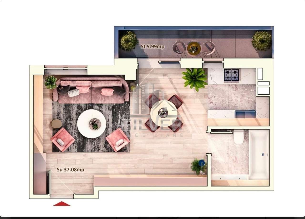 Apartament cu o camera/37.08mp/Imobil Premium/Cartier Marasti.-1