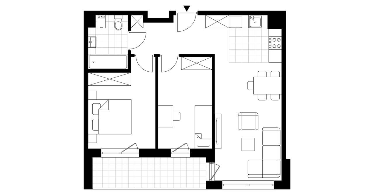 3-pokojowe mieszkanie 57m2 + balkon - Pełny obrazek: 3/8