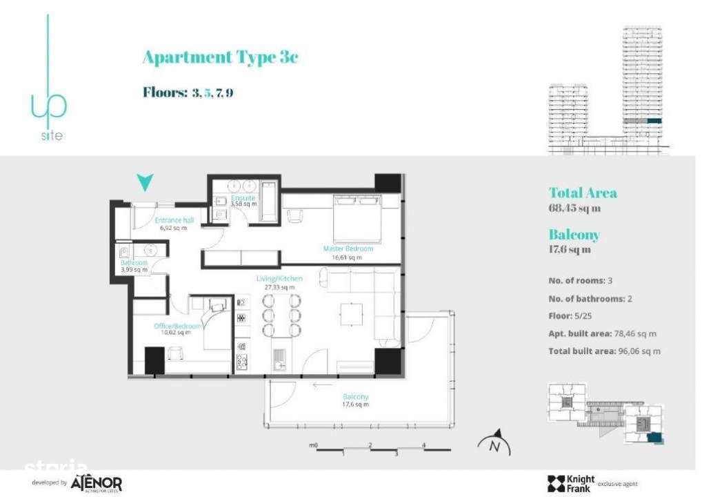 Apartament 3 Camere | Finisat | Terasa | Up-Site Floreasca-8