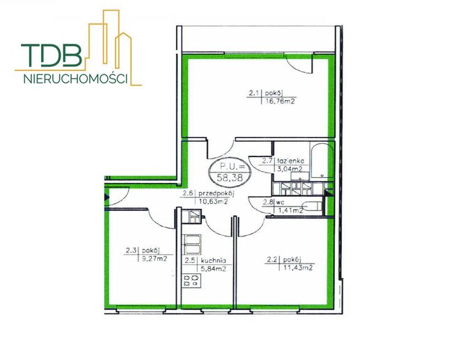 3-pokojowe mieszkanie z balkonem na sprzedaż |58m2| ul.Fatimska Kraków-15