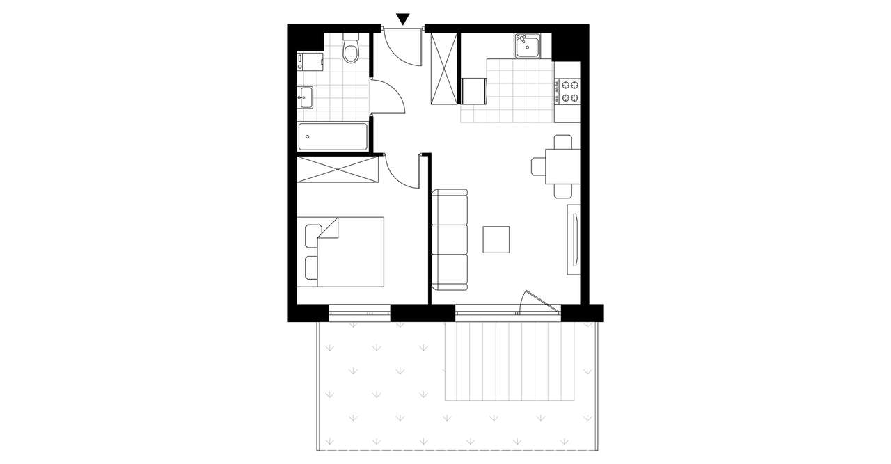 2-pokojowe mieszkanie 38m2 + ogródek - Pełny obrazek: 3/8