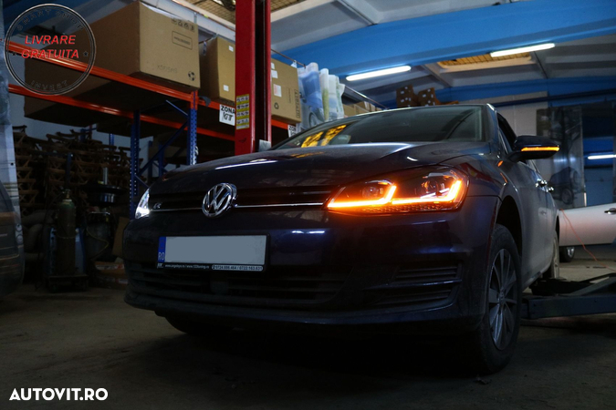 Faruri LED VW Golf 7 VII (2012-2017) Facelift G7.5 R Line Look cu Semnal Dinamic- livrare gratuita - 14