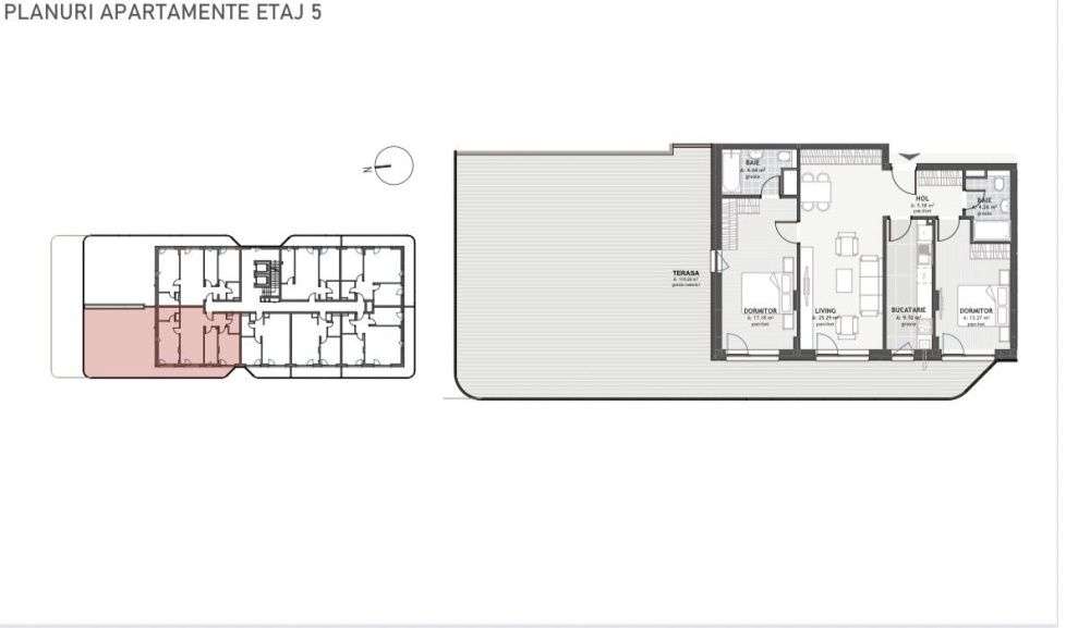 Apartament de 3 camere, 79,83 mp utili, +Terasa de 110 mp utli , Eroil - Imagine principală: 1/1