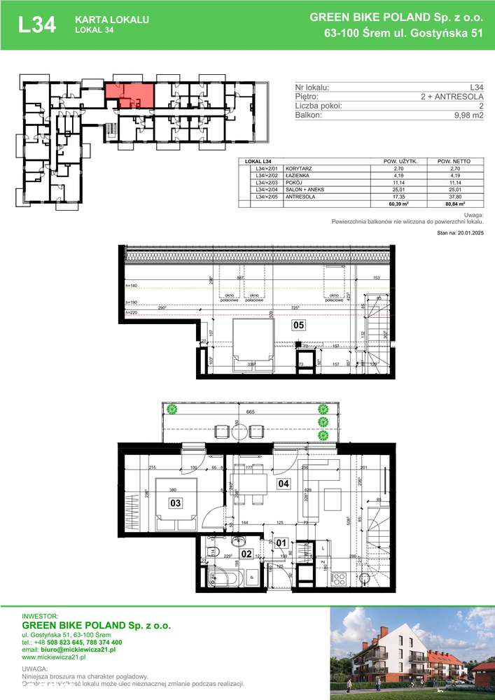 Mieszkanie L34 | 60,39 m² | 3 pok. | Centrum - Pełny obrazek: 2/9
