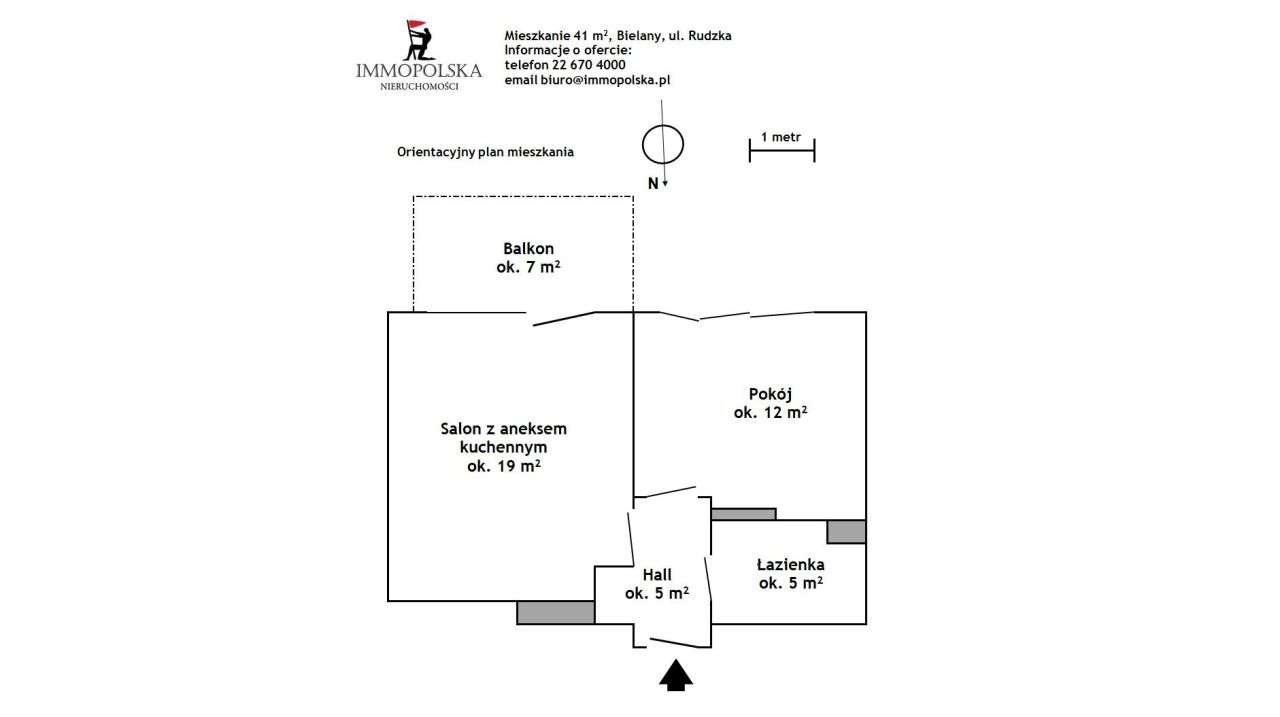 Rudzka, 2 pokoje na Marymoncie-1