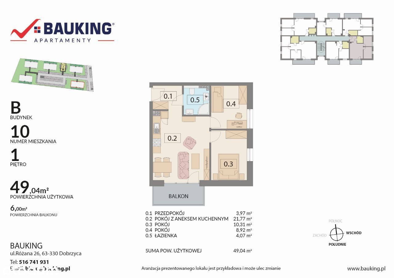 Jarocin Apartament 49 m2 BLISKO LASU - BAUKING