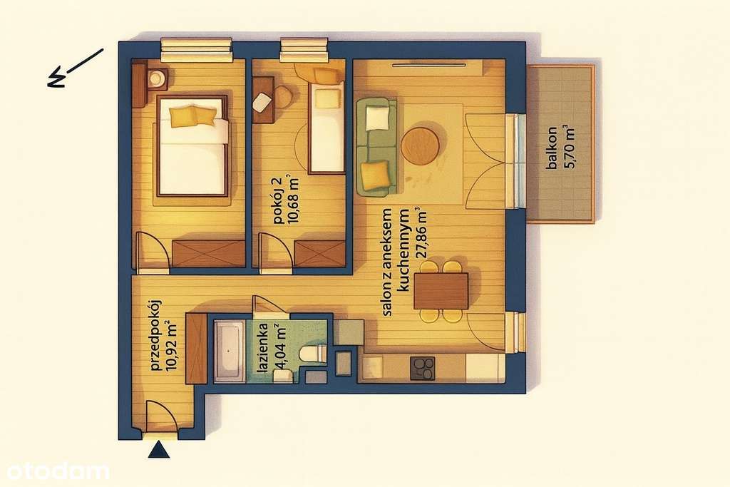 ⭐ Ostatnie takie 3 pokoje odbiór marzec salon 28m-1