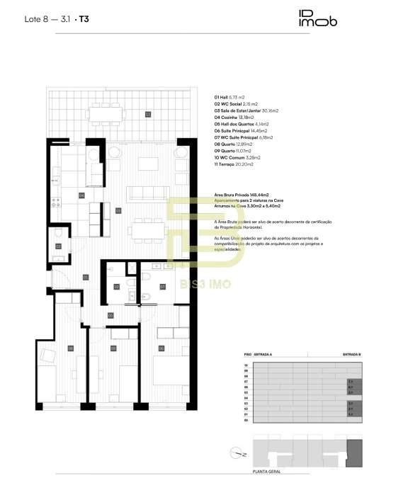 T3 em Leça da Palmeira : Luxo, Espaço e um Terraço Privativo de 20m² à-15